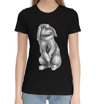 Хлопковая футболка Черный кролик чудной