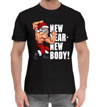 Мужская Хлопковая футболка New Year - New Body!