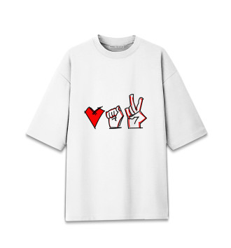 Мужская Хлопковая футболка оверсайз Love Belarus