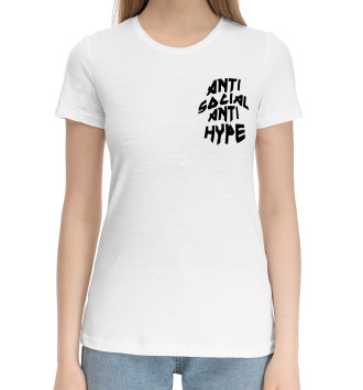 Женская Хлопковая футболка Anti Social Anti Hype White
