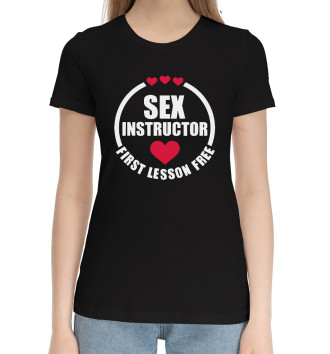 Женская Хлопковая футболка SEX INSTRUCTOR