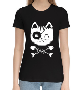 Хлопковая футболка Cat / Skull