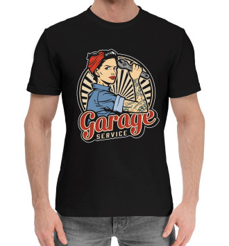 Мужская Хлопковая футболка Garage service