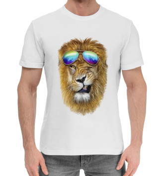 Хлопковая футболка Лев в очках
