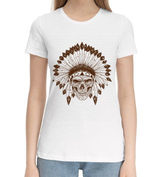 Женская Хлопковая футболка Indian Skull 2