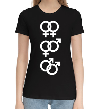 Женская Хлопковая футболка Знаки Марса и Венеры