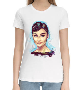 Женская Хлопковая футболка Audrey Hepburn