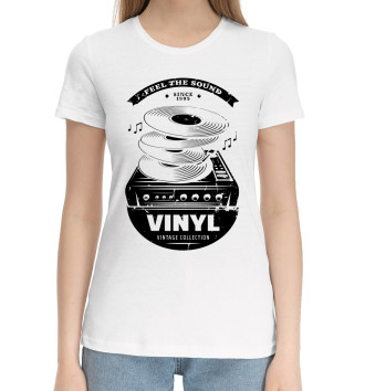 Женская Хлопковая футболка Vinyl vintage collection