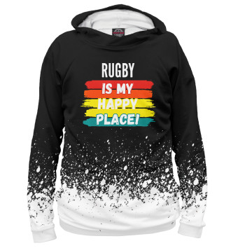 Женское Худи Rugby Is My Happy Place!