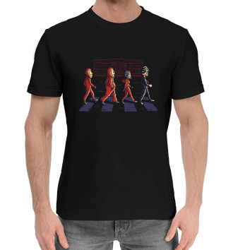 Мужская Хлопковая футболка Money Heist Beatles