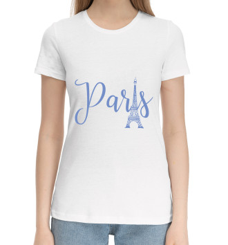 Женская Хлопковая футболка Париж