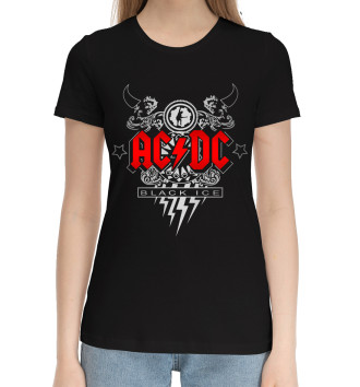 Женская Хлопковая футболка AC/DC, Black Ice