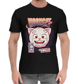 Мужская Хлопковая футболка Лунный кот