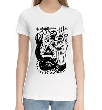 Женская Хлопковая футболка Древний культ