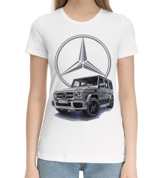 Женская Хлопковая футболка Mercedes Gelendwagen