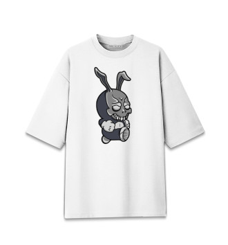 Мужская Хлопковая футболка оверсайз Крутой кролик / Dude
