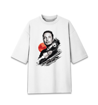 Хлопковая футболка оверсайз Илон Маск