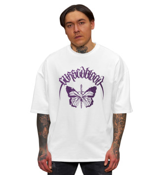 Мужская Хлопковая футболка оверсайз Cursed Blood. Butterfly