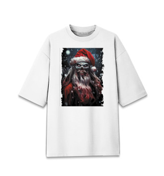 Мужская Хлопковая футболка оверсайз Ужасный Дед Мороз