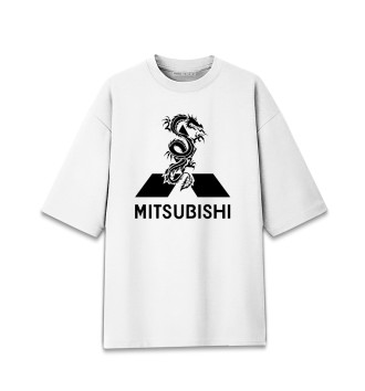 Женская Хлопковая футболка оверсайз Mitsubishi Dragon Logo Jdm