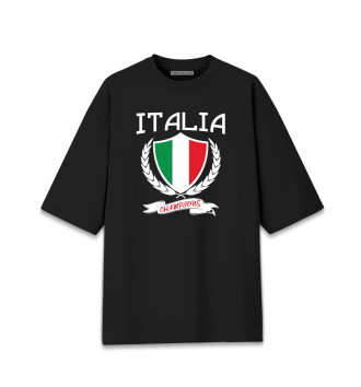 Хлопковая футболка оверсайз Italia Champions