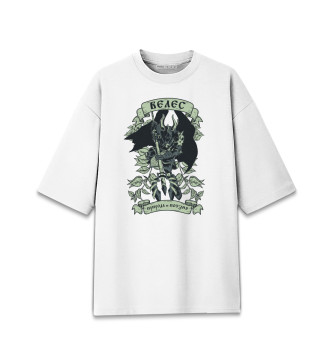 Женская Хлопковая футболка оверсайз Велес - Бог друид