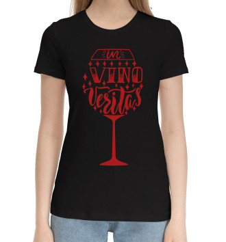 Женская Хлопковая футболка In vino