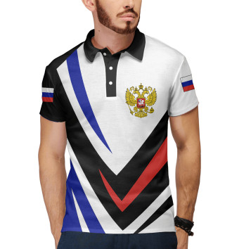 Мужское Поло Россия - флаг на рукавах