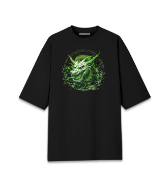 Мужская Хлопковая футболка оверсайз Китайский дракон