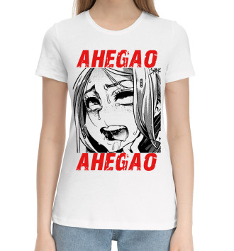 Женская Хлопковая футболка Ahegao