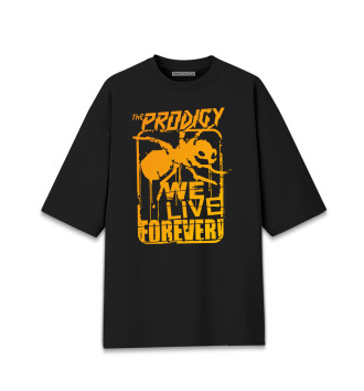 Хлопковая футболка оверсайз We Live Forever!
