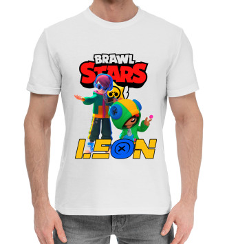 Мужская Хлопковая футболка BRAWL STARS LEON.