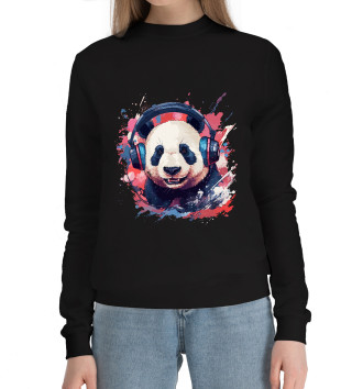 Хлопковый свитшот Панда в наушниках