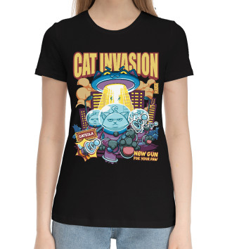 Хлопковая футболка Cat Invasion: Tesla Gun