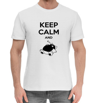 Мужская Хлопковая футболка Keep calm and zzz funny