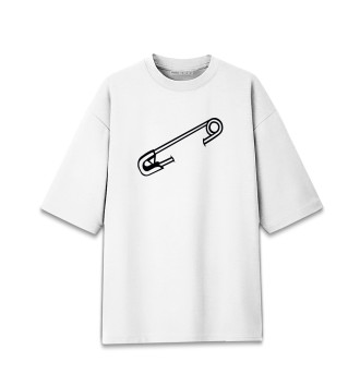 Хлопковая футболка оверсайз Булавка (минимализм)