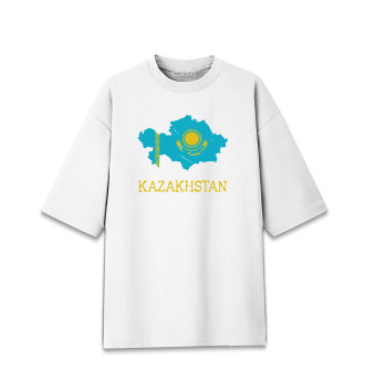Мужская Хлопковая футболка оверсайз Kazakhstan