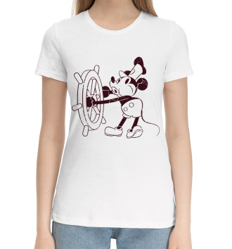 Женская Хлопковая футболка Свистит за штурвалом