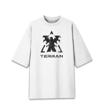 Женская Хлопковая футболка оверсайз StarCraft II Terran