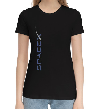 Женская Хлопковая футболка SPACEX.