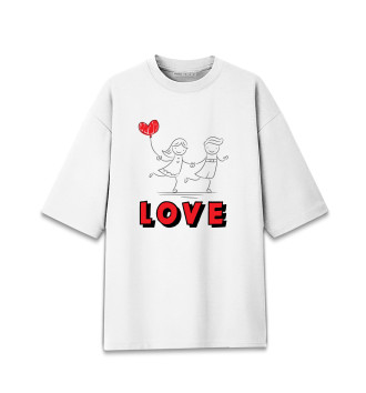 Мужская Хлопковая футболка оверсайз LOVE#3
