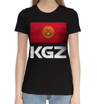 Женская Хлопковая футболка Кыргызстан