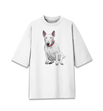 Женская Хлопковая футболка оверсайз Bull terrier