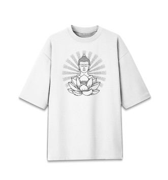 Мужская Хлопковая футболка оверсайз Будда
