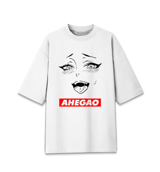 Женская Хлопковая футболка оверсайз Ahegao