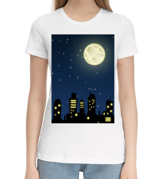 Женская Хлопковая футболка City night