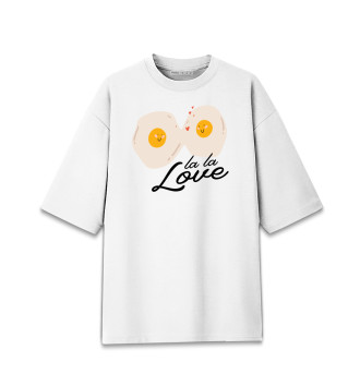 Женская Хлопковая футболка оверсайз La la love