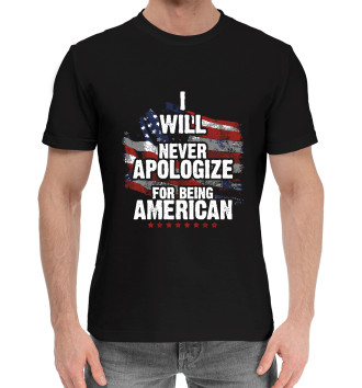Мужская Хлопковая футболка Я Американец