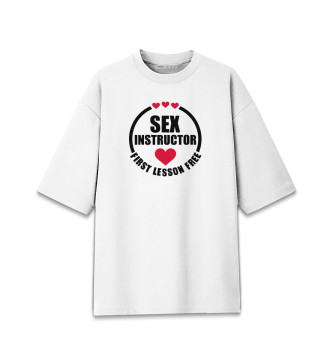 Хлопковая футболка оверсайз SEX INSTRUCTOR