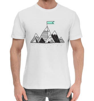 Мужская Хлопковая футболка Покорение эвереста